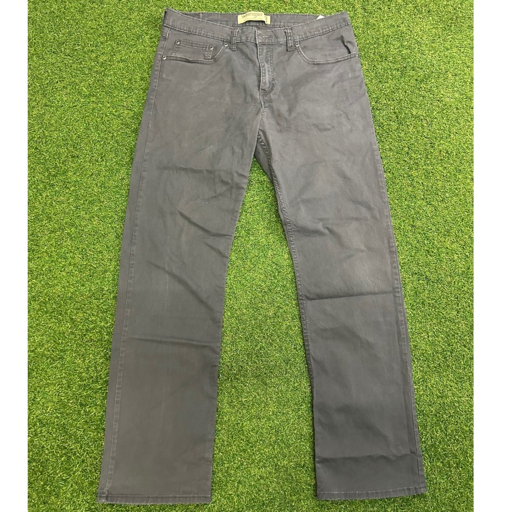 Wrangler Slim Straight Charcoal Gray Pants Mens 32x30 92GRTSK Stretch Cotton